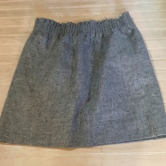 J. Crew Classy Wool Blend Elastic Waist Lined A-line Mini Flare Short Skirt. - Picture 2 of 7